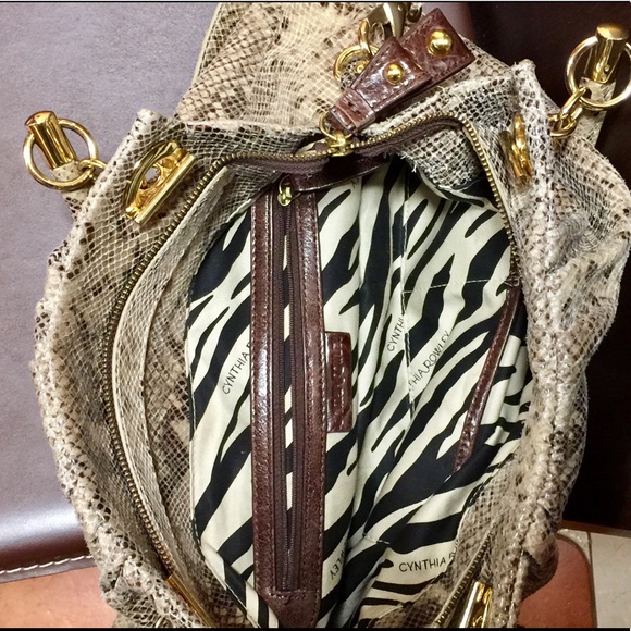 LARGE snake print Leather Crossbody / Satchel - Picture 4 of 8